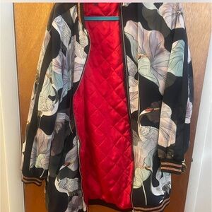 Bomber jacket longer size large Zara floral
